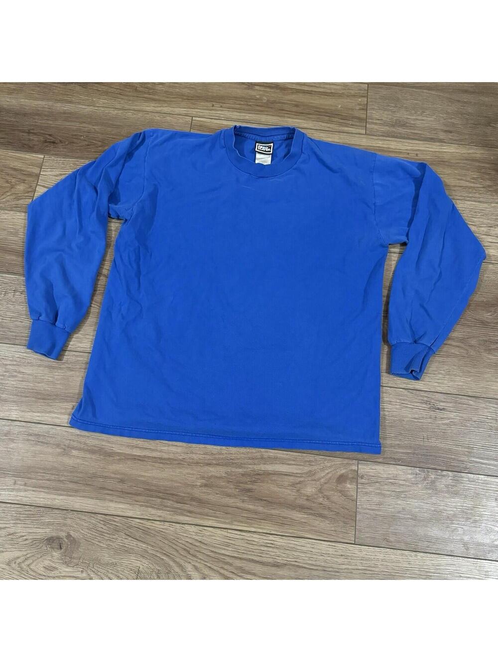 Vintage 90s Pro Player Blue Long Sleeve Shirt Blank Y2K